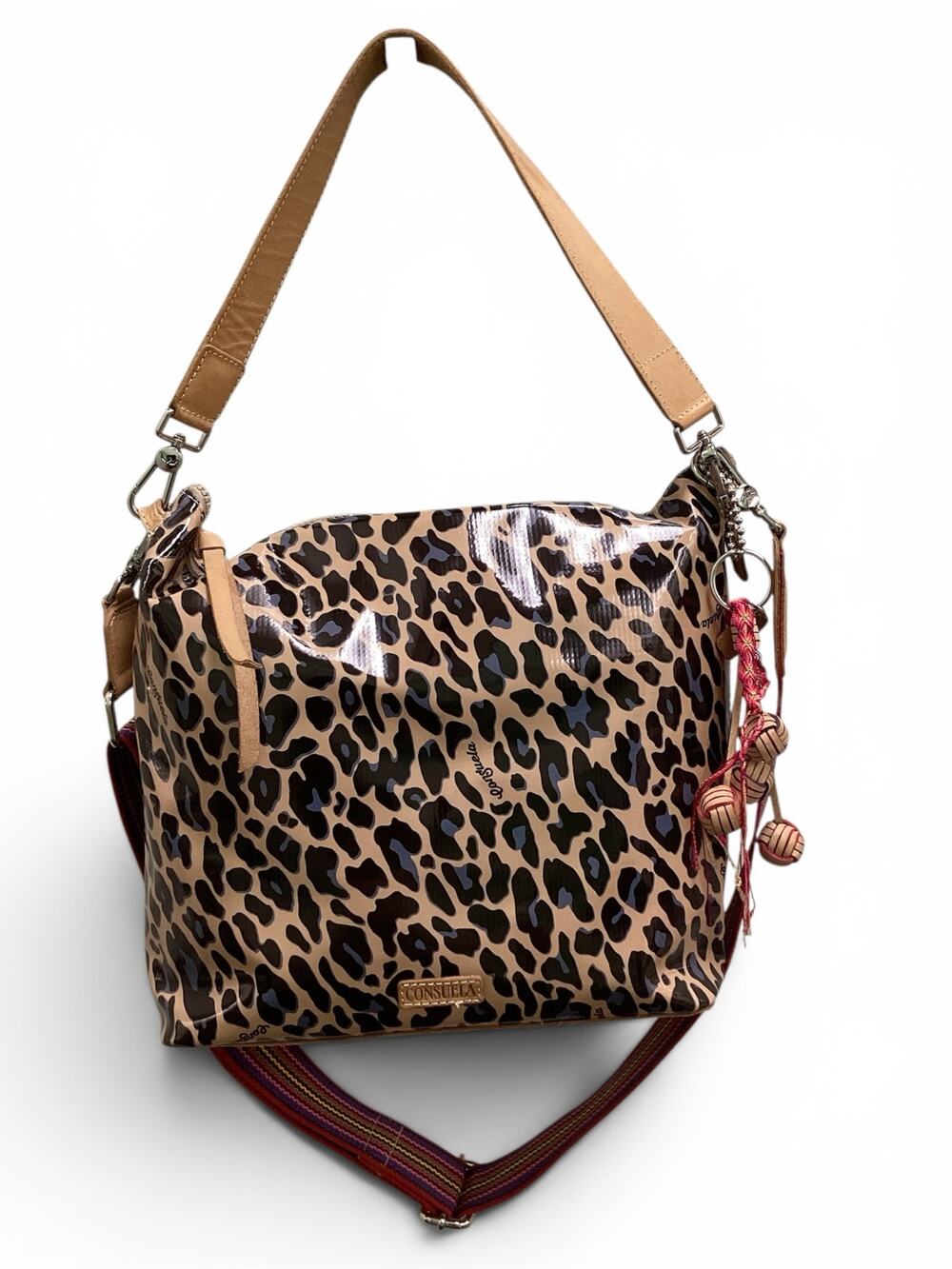 Consuela Blue Jag Crossbody Cheetah Print Bag